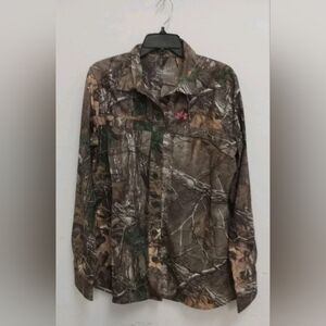 Under Armour Realtree Camo Button-Up Shirt - Pink Logo